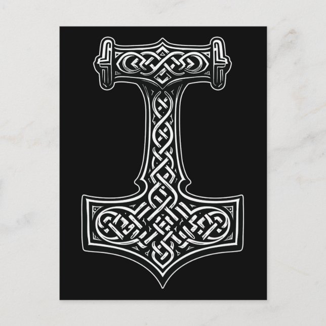 Postal Thor’s Hammer Wall Art – Norse Knotwork Statement (Anverso)