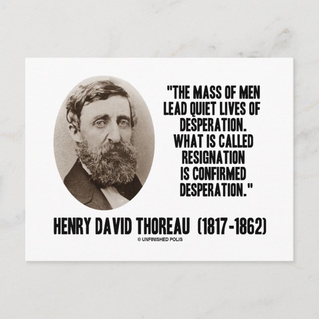 Postal Thoreau Lead Quiet Vive La Renuncia De La Desesper (Anverso)