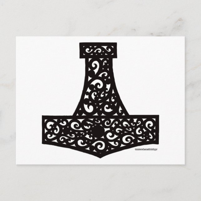 Postal Thors Hammer in Black (Anverso)