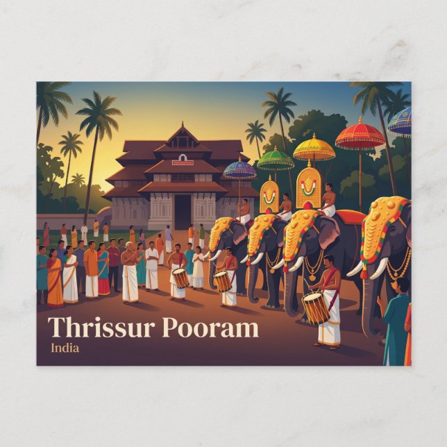 Postal Thrissur Pooram India (Anverso)