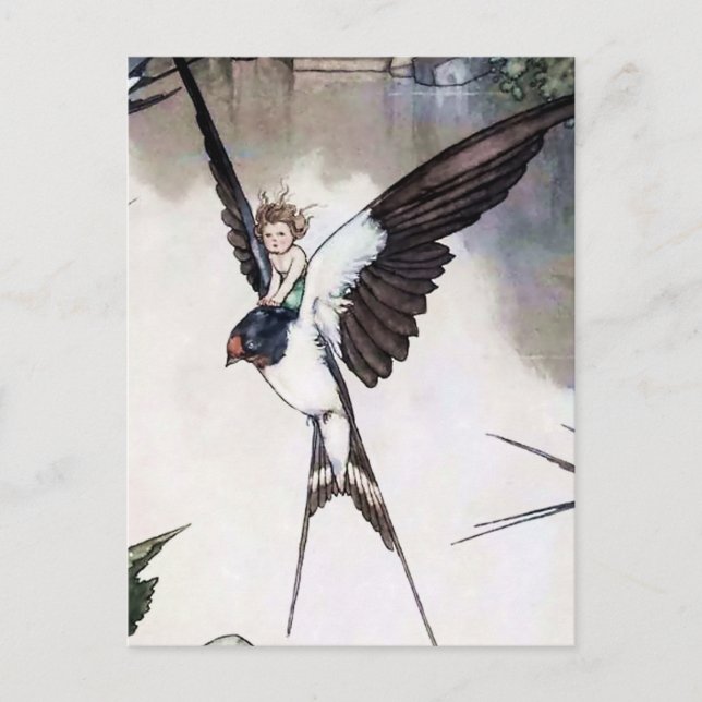 Postal Thumbelina by W Heath Robinson (Anverso)