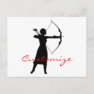Postal Thunder_Cove, arquera femenina Silhouette