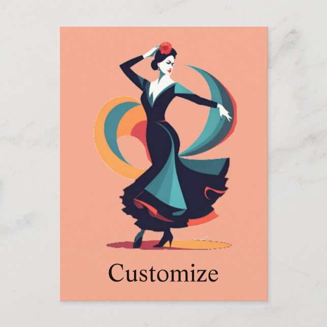 Postal Thunder_Cove, bailarina de flamenco (Anverso)