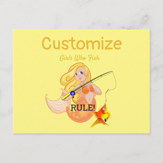 Postal Thunder_Cove, Chica de la sirena pesquera divertid (Anverso)