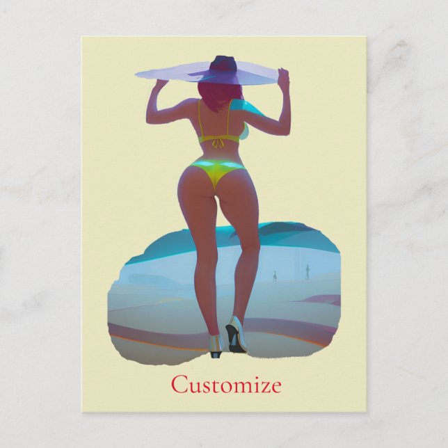 Postal Thunder_Cove, Chica de playa de booty en bikini (Anverso)