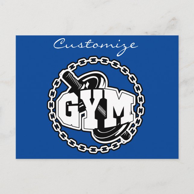 Postal Thunder_Cove con el logotipo Gym Barbell (Anverso)