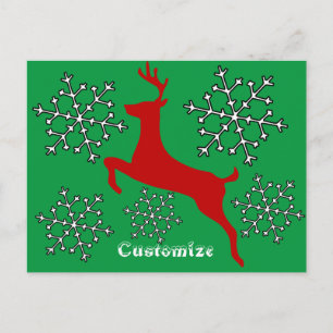 Postal Thunder_Cove, copos de nieve de venado rojo que sa
