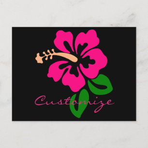 Postal Thunder_Cove de flor rosada tropical hibiscus