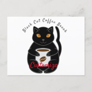 Postal Thunder_Cove de rotura de café para gato negro