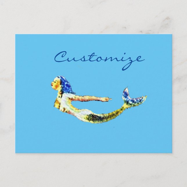 Postal Thunder_Cove, Sirena Nadando (Anverso)