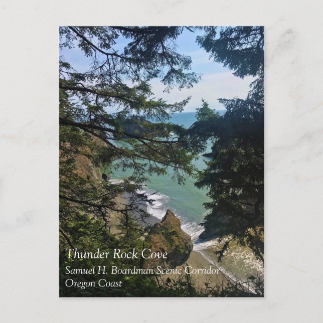 Postal Thunder Rock Cove, Samuel H. Boardman, Oregón (Anverso)