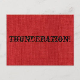 Postal ¡THUNDERATION! fuente antigua en Red Linen Photo