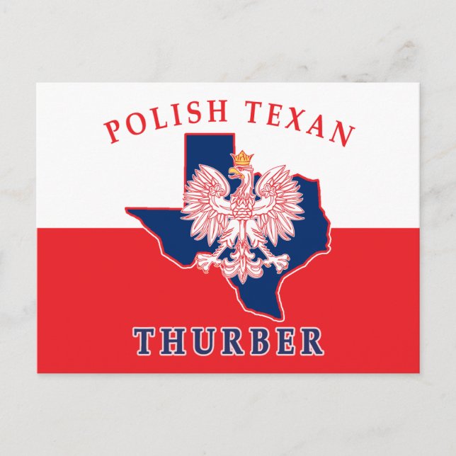 Postal Thurber Texan polaco (Anverso)