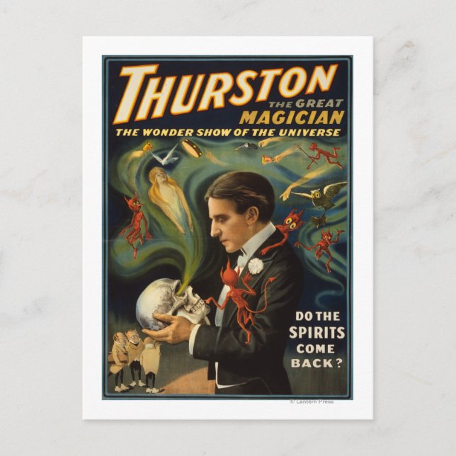 Postal Thurston el gran mago mago del cráneo (Anverso)