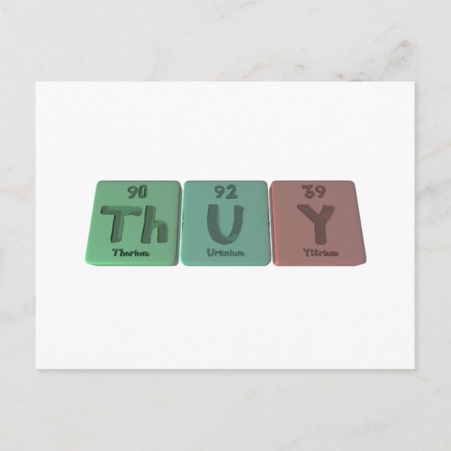 Postal Thuy como Torio Uranio Ytrio (Anverso)