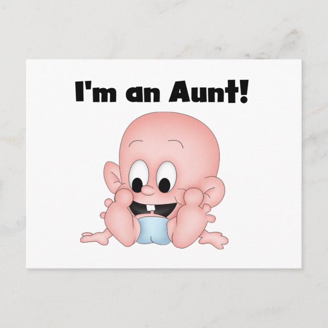 Postal Tía de camisetas y regalos de nuevos sobrinos (Anverso)