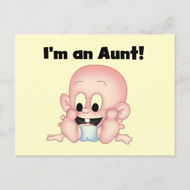 Postal Tía de camisetas y regalos de nuevos sobrinos (Anverso)