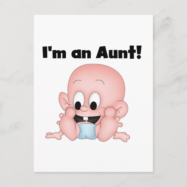 Postal Tía de camisetas y regalos de nuevos sobrinos (Anverso)