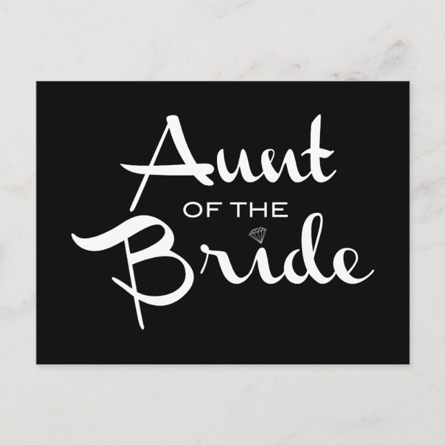 Postal Tía de la novia blanca en negro (Anverso)