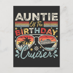 Postal Tía de vacaciones de crucero de cumpleaños