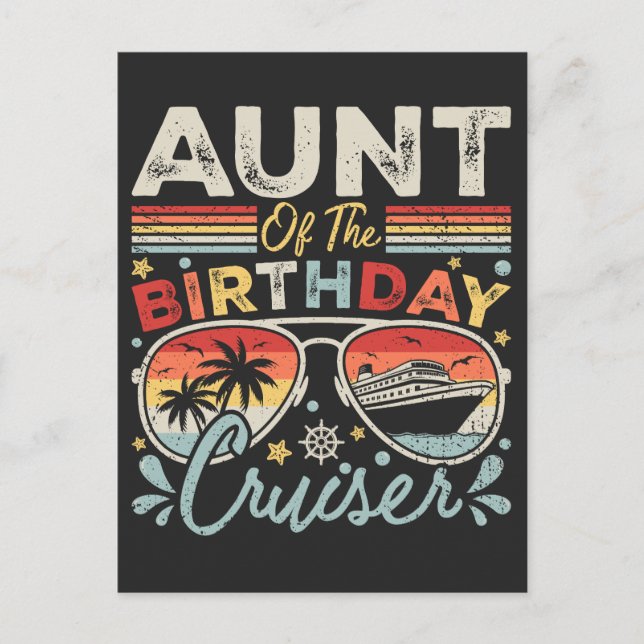 Postal Tía del crucero de cumpleaños vacaciones (Anverso)