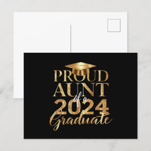 Postal Tía orgullosa de una graduación de la promoción de