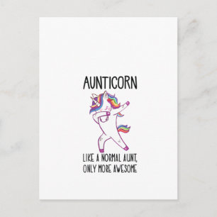 Postal Tía Unicornio Femenina Aunticorn Como una Tía Norm