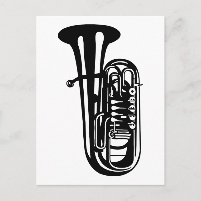 Postal Tíba de instrumentos musicales - Diseños musicales (Anverso)