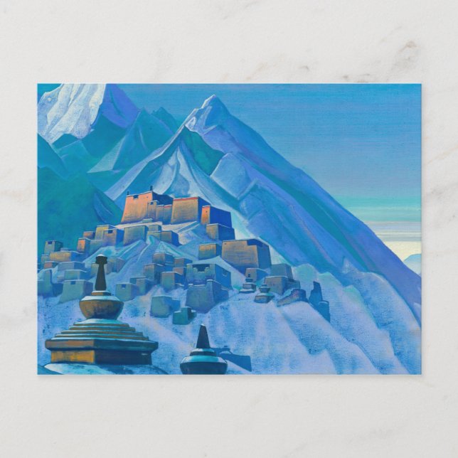Postal Tíbet, Himalayas, 1933 por Nicholas Roerich (Anverso)