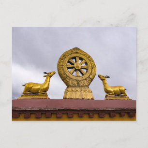 Postal Tíbet, Lhasa - Rueda del Dharma en el templo de Jo
