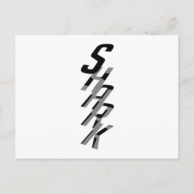 Postal Tiburón Aleta De Tiburón Pescado Océano Genial Mar (Anverso)