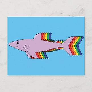 Postal Tiburón arcoiris