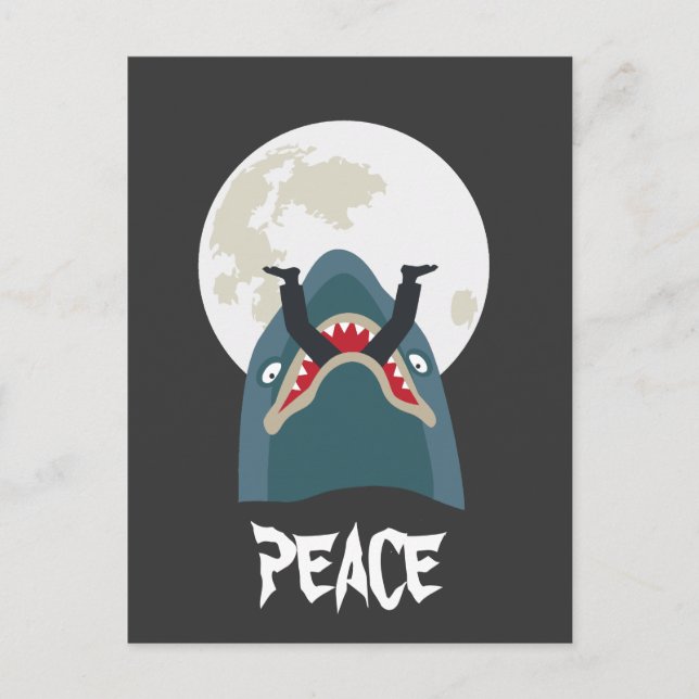 Postal Tiburón en la noche de la luna (Anverso)