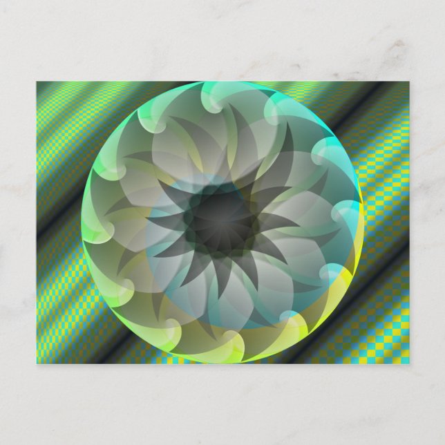 Postal Tiburón espiral por Kenneth Yoncich (Anverso)
