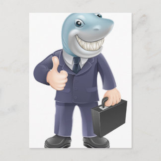 Postal Tiburón hombre de negocios