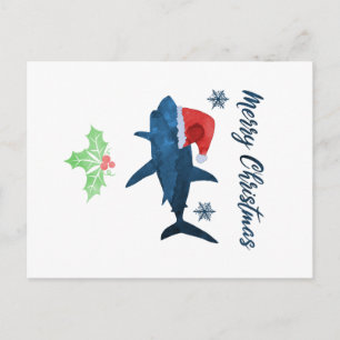 Postal Tiburón Navidad de Santa