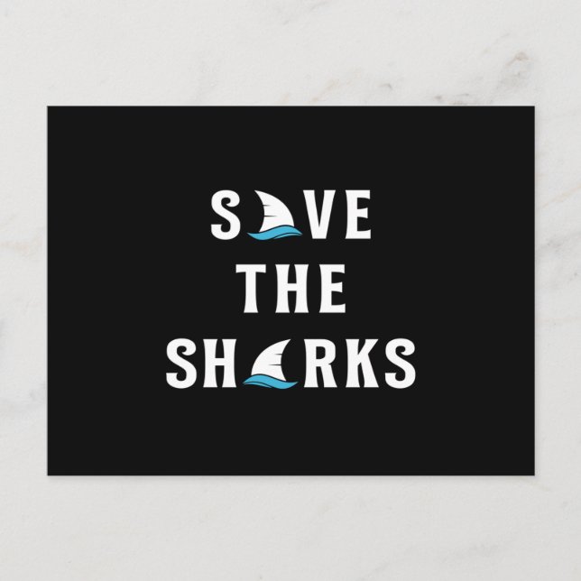 Postal Tiburón Tiburones Océano Aleta Pescado Mar Regalo  (Anverso)