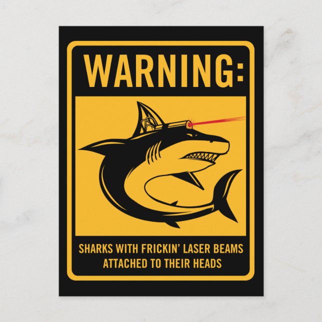 Postal tiburones con vigas láser de frickin (Anverso)