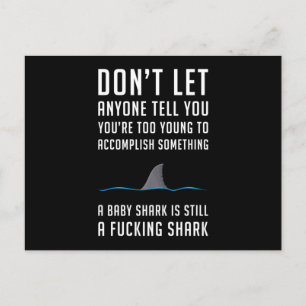 Postal Tiburones Fin Fish Sea Ocean Graciosa Idea de rega