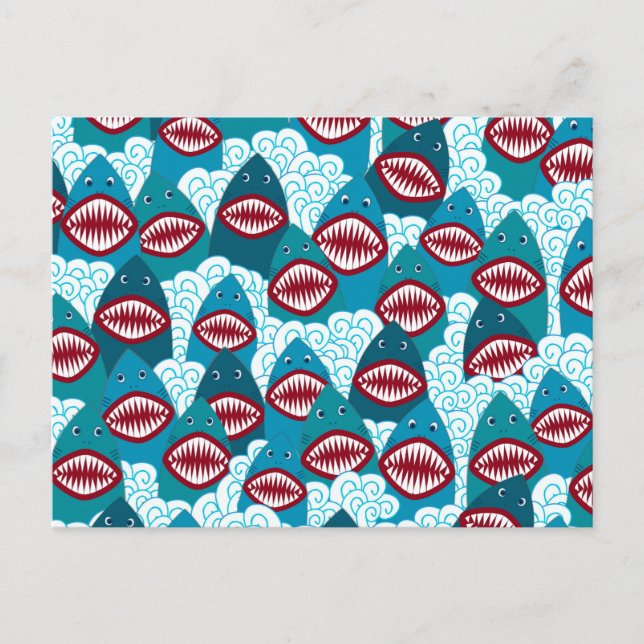 Postal Tiburones hambrientos (Anverso)