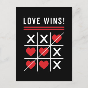 Postal Tic Tac Toe Amor Gana Cumpleaños Día de San Valent