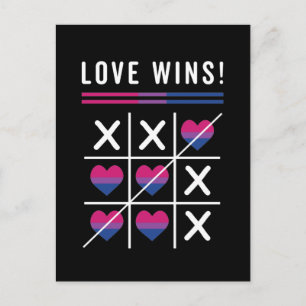 Postal Tic Tac Toe Love gana el orgullo bisexual LGBTQ