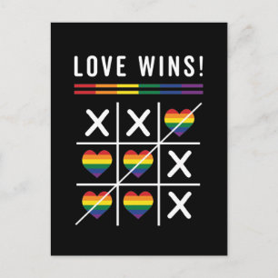 Postal Tic Tac Toe Love gana el orgullo gay LGBTQ