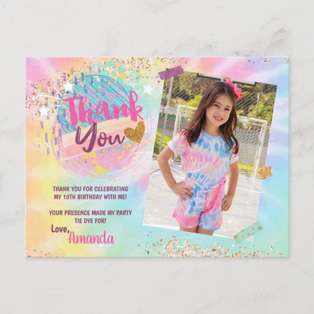 Postal Tie Dye Rainbow Photo (Anverso)