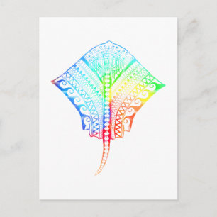 Postal Tie Dyed Colours Tribal Stingray