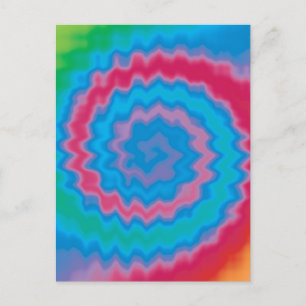 Postal Tie dyed groovy funky patrón giratorio fresco