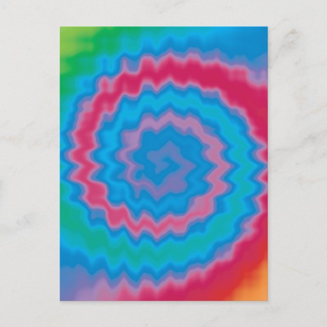 Postal Tie dyed groovy funky patrón giratorio fresco (Anverso)