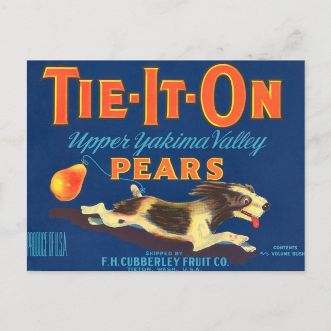 Postal Tie-It-On Pears Vintage (Anverso)