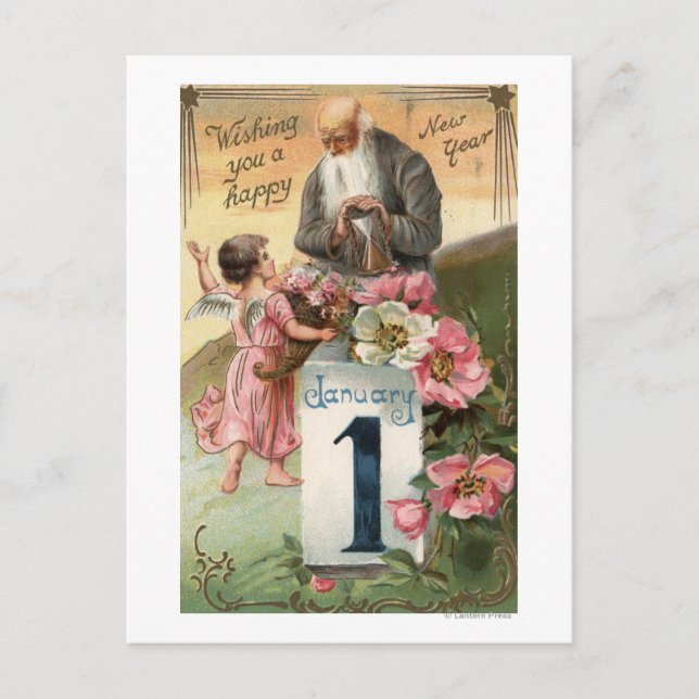 Postal Tiempo de Ángel y Padre # 2 (Anverso)