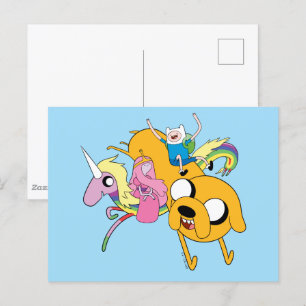 Postal Tiempo de aventura   Dama, Bubblegum, Finn y Jake